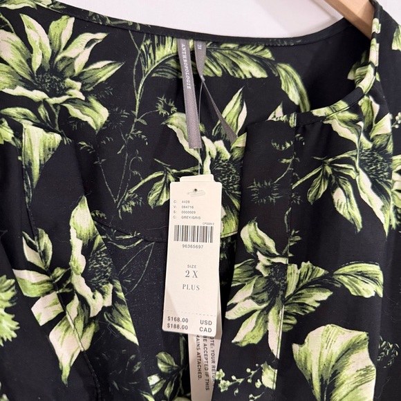 Anthropologie Somerset Maxi Dress Plus Size Grey (Black Green Floral) Summer - Picture 7 of 15
